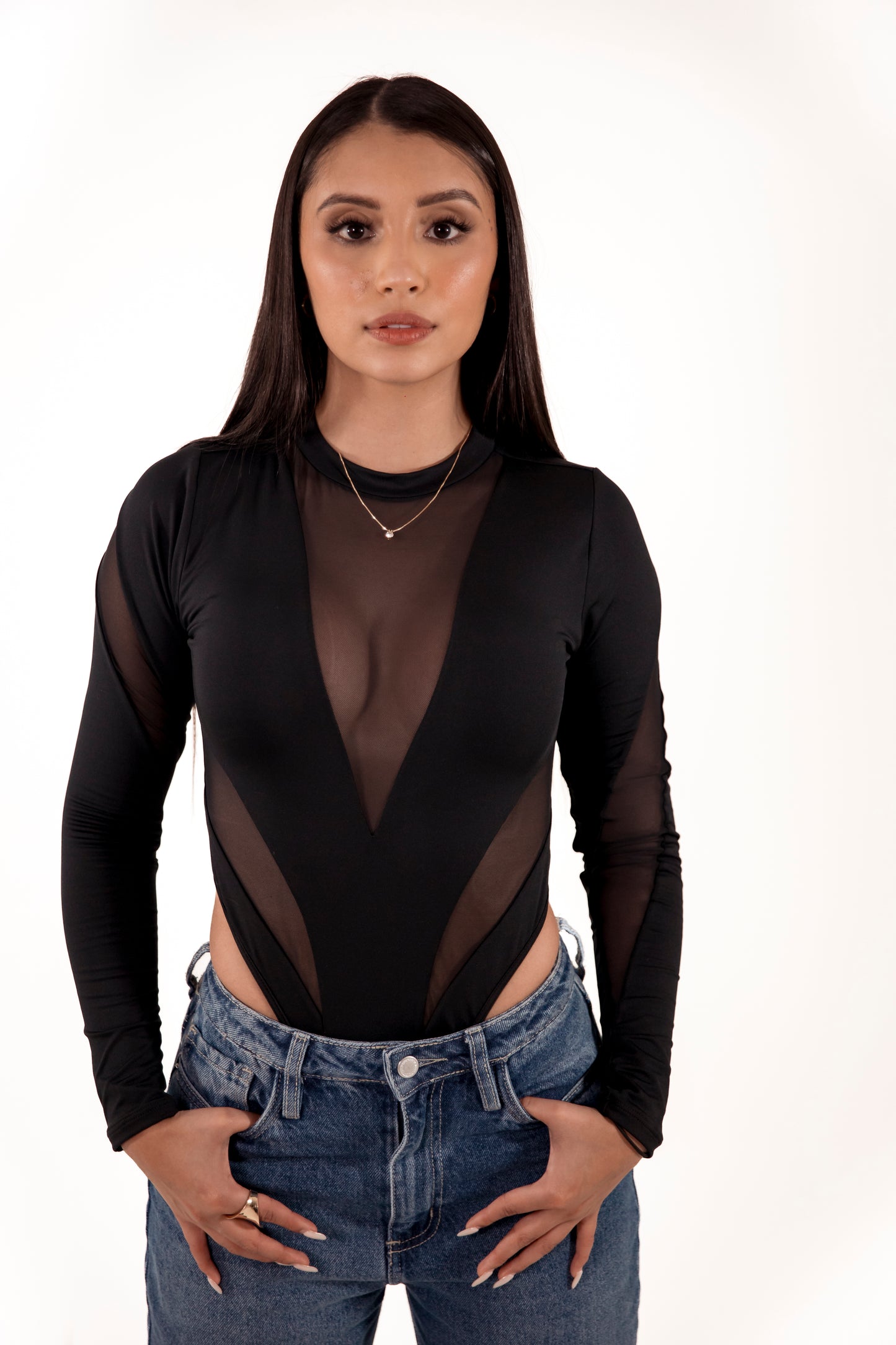Cuore Black Long-Sleeve Top