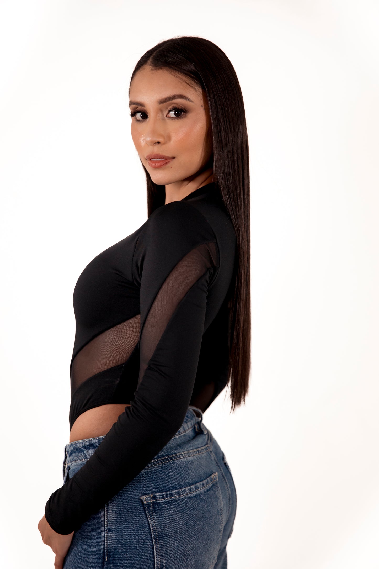 Cuore Black Long-Sleeve Top